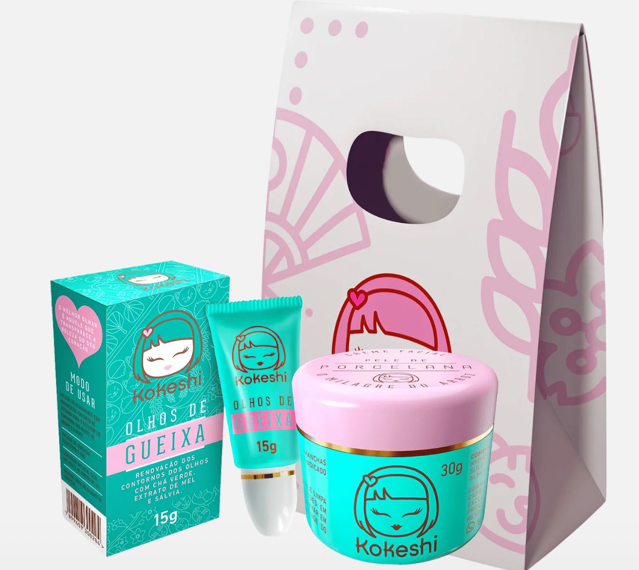Kit Renovadores Faciais Kokeshi Pele Porcelana Olhos Gueixa - Imagem 6
