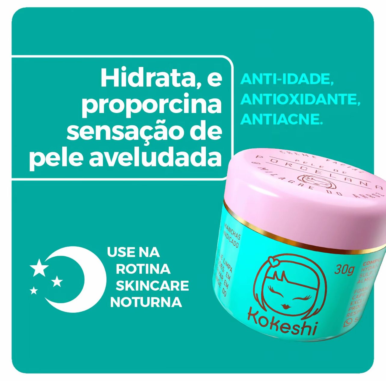 Kit Renovadores Faciais Kokeshi Pele Porcelana Olhos Gueixa - Imagem 3
