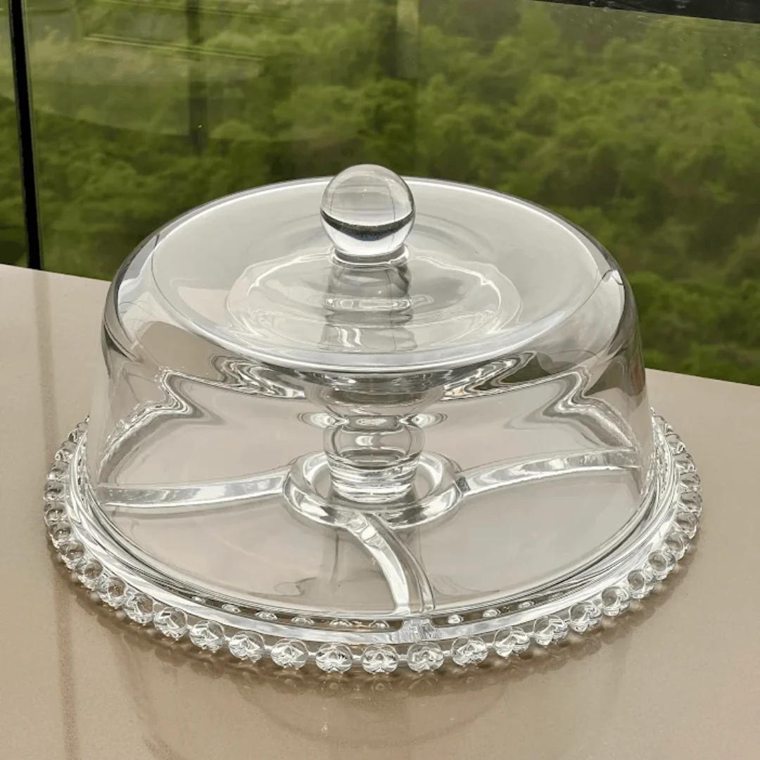 Boleira 6 em 1 em Cristal de Chumbo – Coleção Corações (25,5cm) - Imagem 5