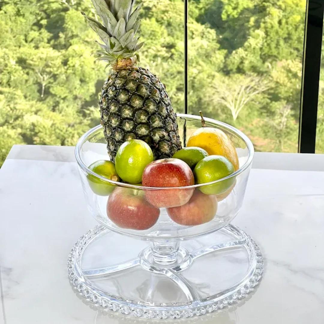 Boleira 6 em 1 em Cristal de Chumbo – Coleção Corações (25,5cm) - Imagem 2